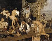 Max Liebermann At the swimming bath oil on canvas